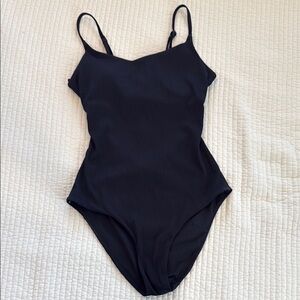 Aerie women’s small ribbed Black One Piece Swimsuit